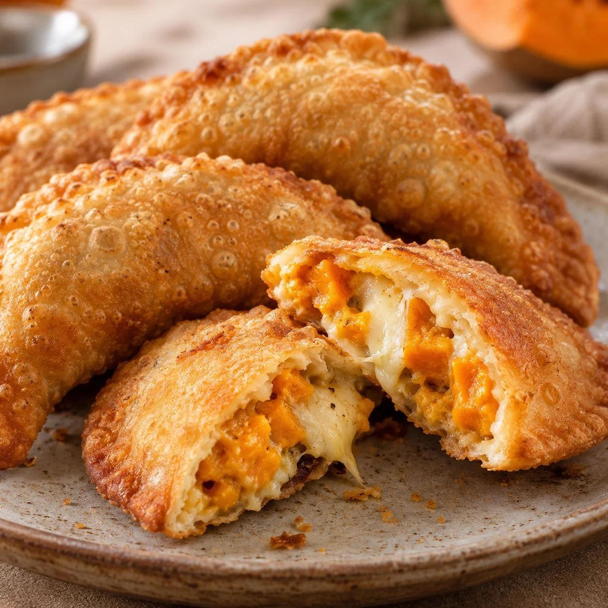 Mezzelune fritte ripiene di zucca e formaggio | Receta | Comidas faciles mexicana, Pollo con crema, Recetas mexicanas saludables