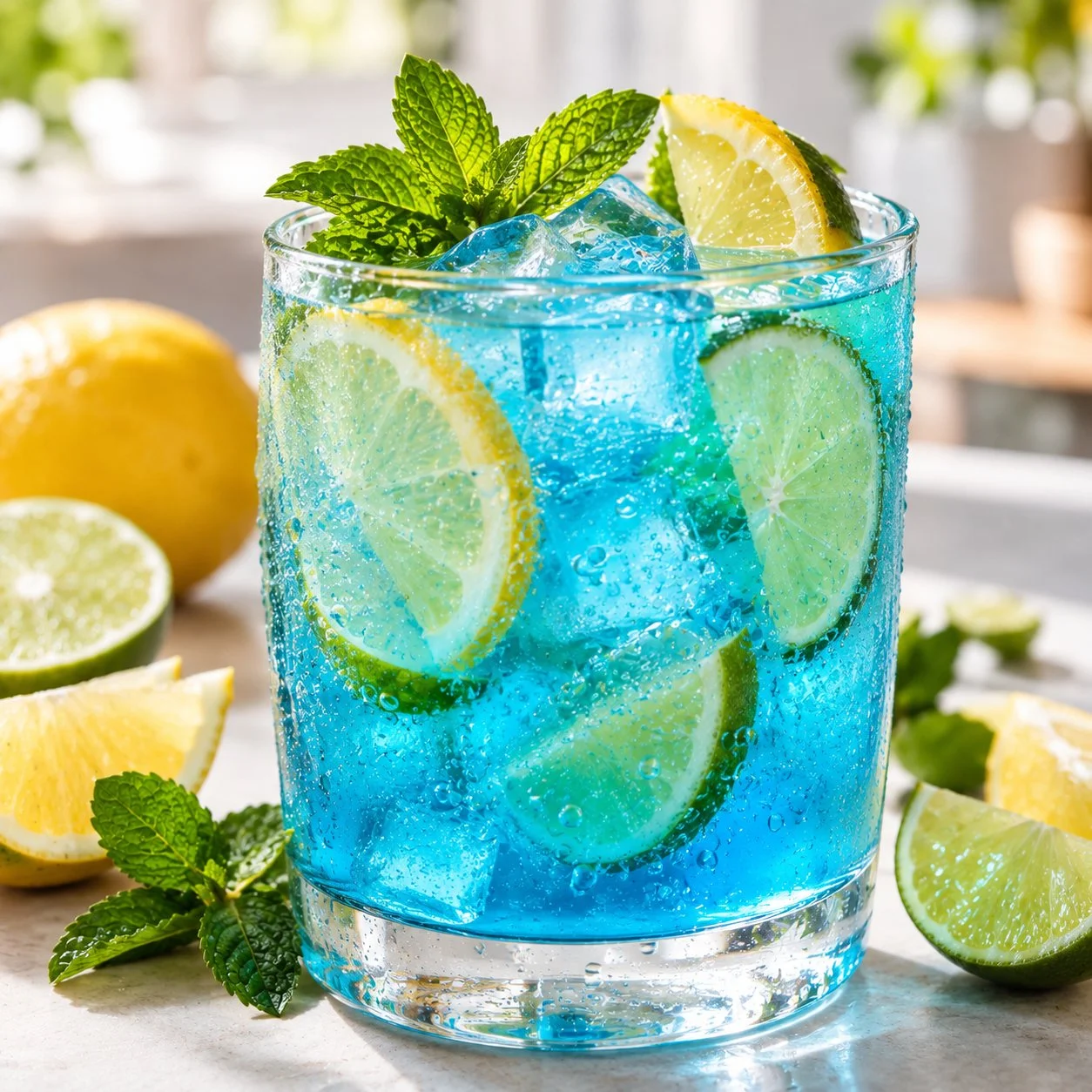 Aesthetic Blue Citrus Mocktail | Refreshing Summer Drink & Café Vibes🩵