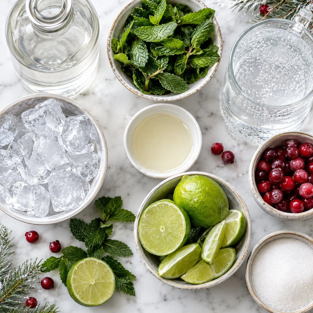 Enjoy festive White Christmas Mojitos, the perfect cocktails for the holiday season. This Christmas Mojito recipe is sur… | Christmas mojitos cranberry, Cocktails made with white cranberry vodka, White christmas cocktails holiday cocktails